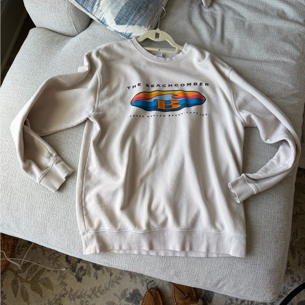 The Beachcomber Cream Graphic Crewneck Sweatshirt